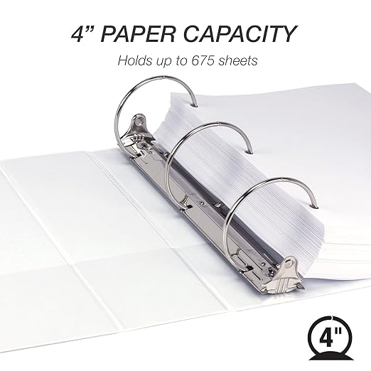 Samsill 4 Inch 3 Ring Binders, Made in USA, Economy Round Ring, 675 Sheet - Image 2