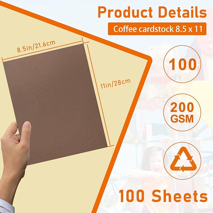 100 Sheets Coffee Color Cardstock 8.5 x 11 Craft Paper, 75lb Heavyweight Dark - Image 2