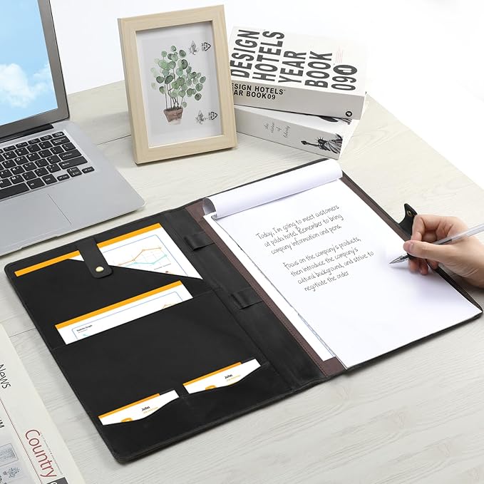 Jack&Chris Leather Portfolio, A4 Document Folder Legal Pad Padfolio, - Image 5