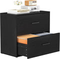 FATIGOS Lateral File Cabinet, Wood Black File Cabinet by FATIGOSstoragecabinet