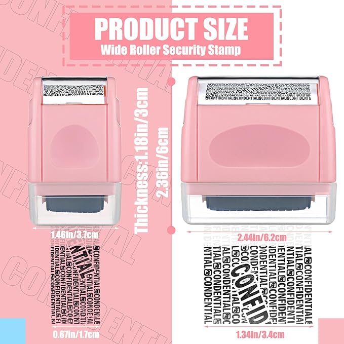 Nezyo 2 Pack Identity Protection Roller Stamp Identity Theft, Confidential - Image 2