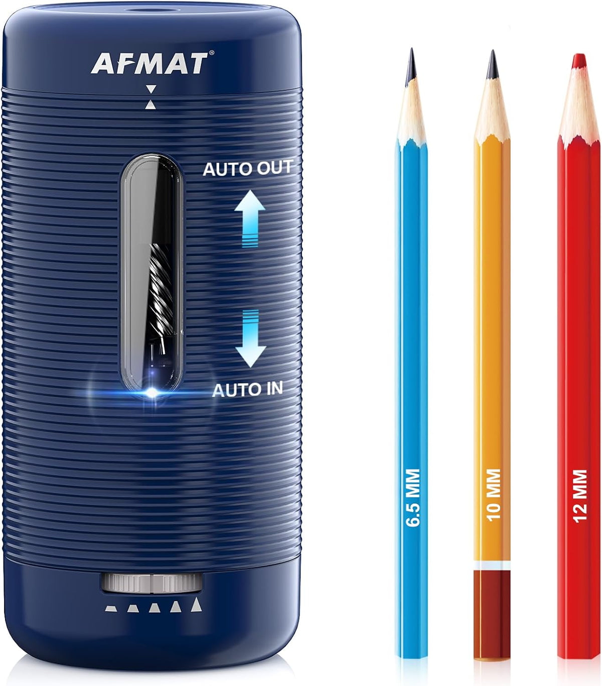AFMAT Electric Pencil Sharpener, Fully Automatic Pencil Sharpener, Auto in & Out