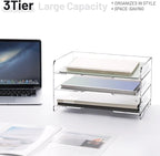 SANRUI Paper Letter Tray Organizer 3 Tier Acrylic Desk File Organizer - Image 6