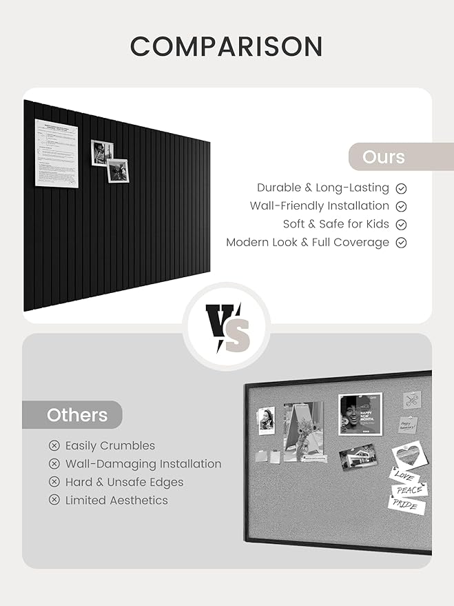 Bumusty Large Cork Board Alternative-47 x35 Felt Bulletin Board Tiles, - Image 7