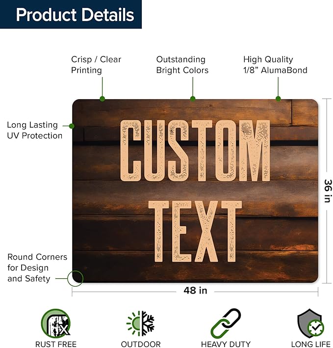 Custom Sign, Custom Street Sign, 11 Font Colors, 13 Font Styles, 4 Hole Options - Image 6