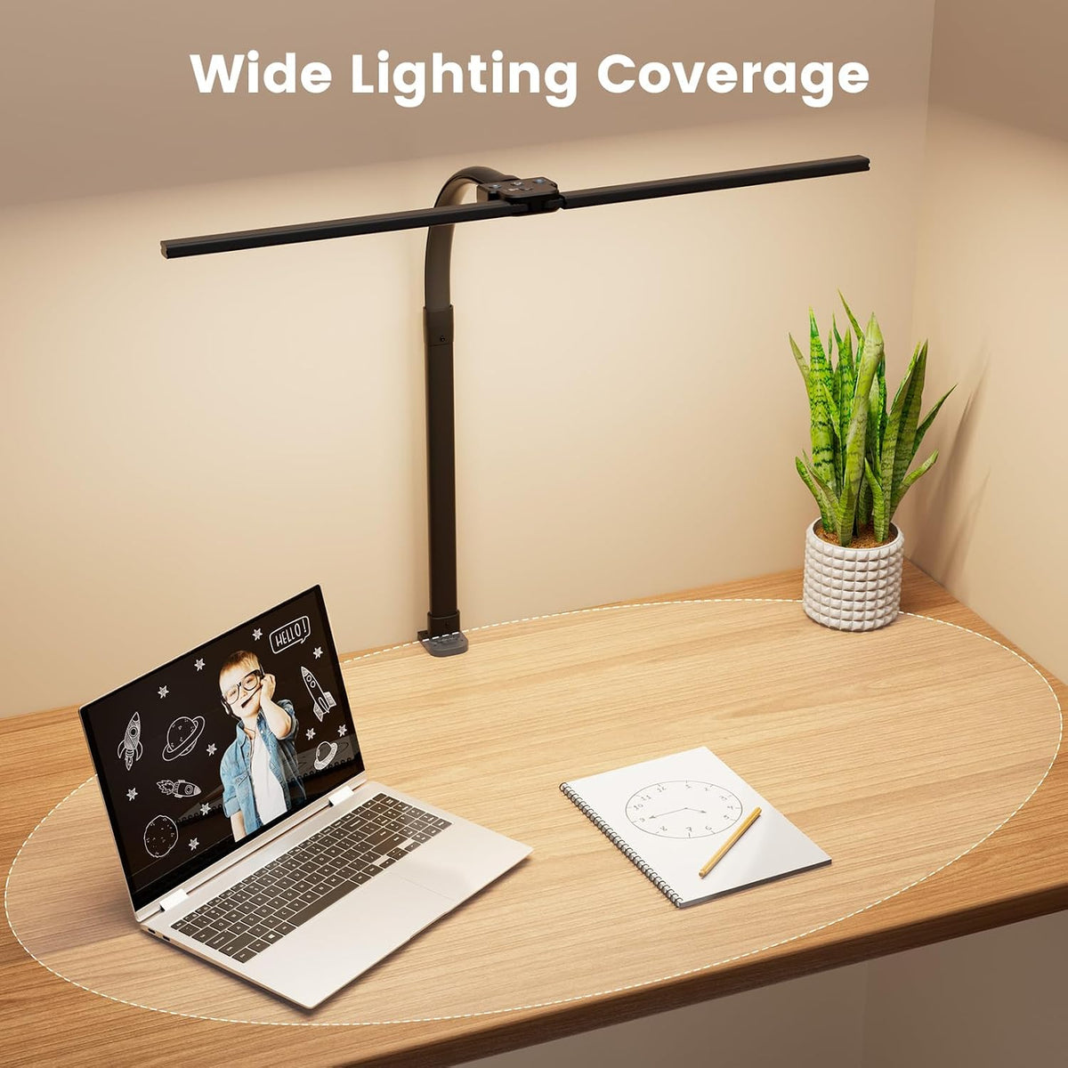 LED Desk Lamp for Home Office, 24W Computer Desk Light with Remote Control, B...