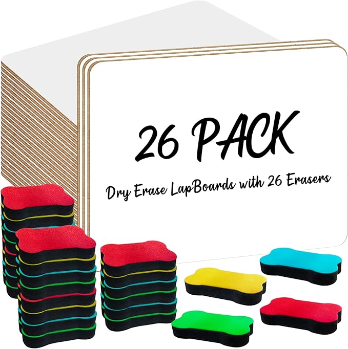 OSIMIG 26 Pack Small White Board Dry Erase, Mini Dry Erase Board 9" x12” by OSIMIG