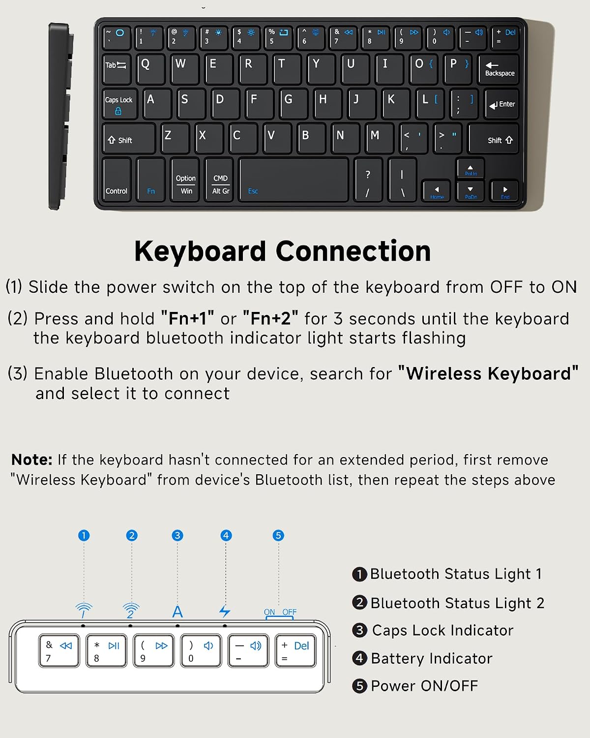Ultra Compact Keyboard & Mouse for Galaxy Z Fold 8/Fold8 Ultra/7/6/5, Phone