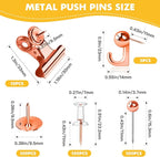 GOOLADA 315Pcs 5 Style Rose Gold Push Pins, Metal Push Pin Hooks, Push Pin Clips - Image 2