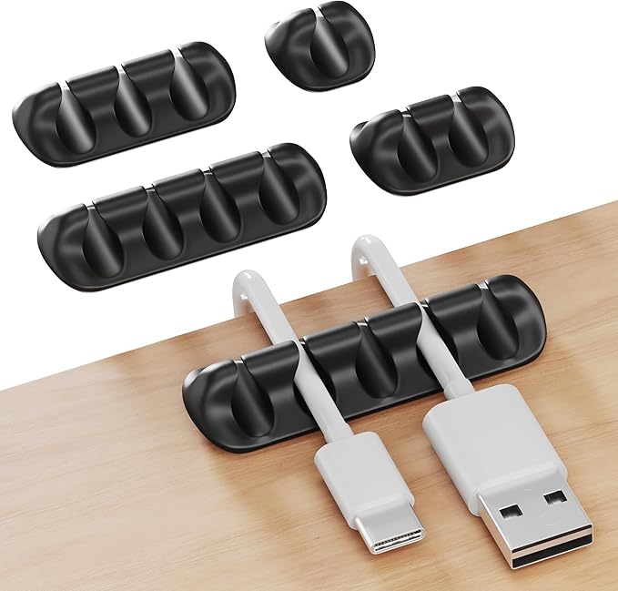 GLUIT Adhesive Desktop Cable Organizer 15 Slots Versatile Cord Holders Wire by GLUIT