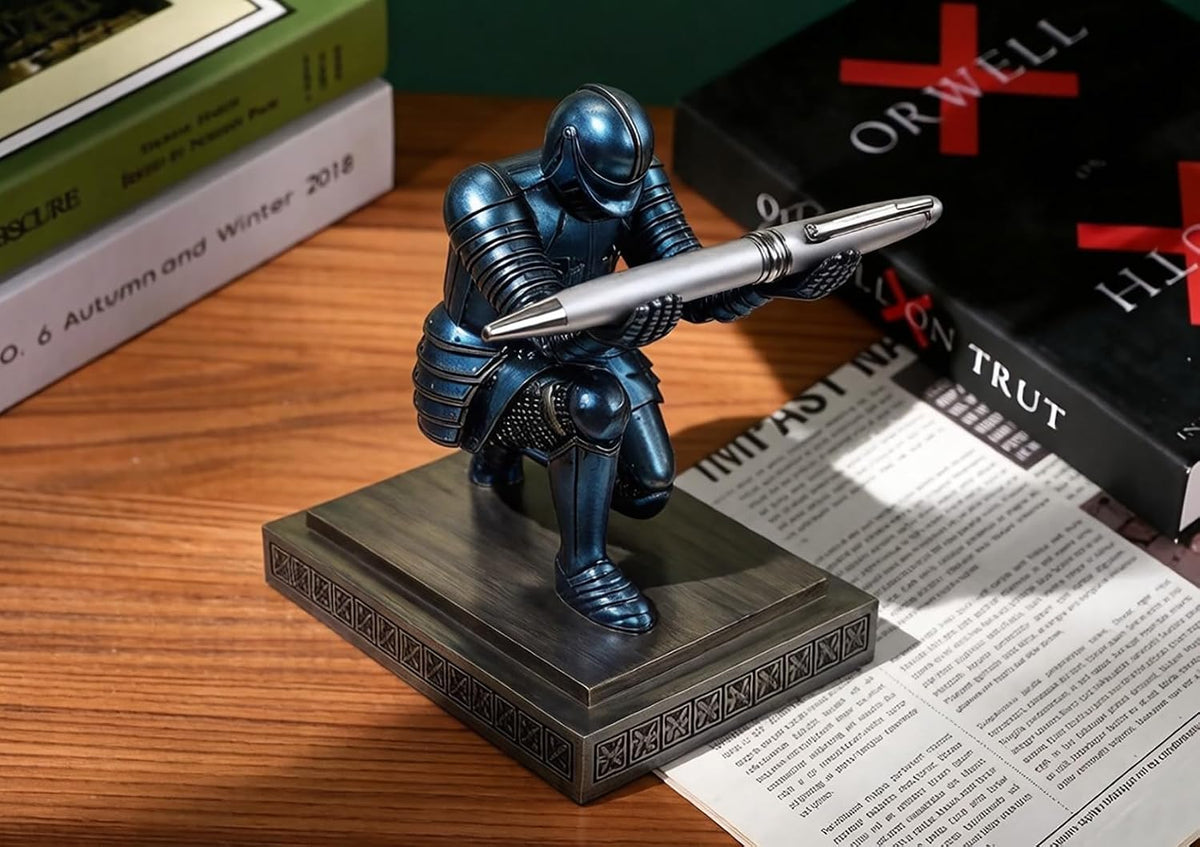Knight Pen Holder Pen Stand Desk Organizer and Accessories Blue