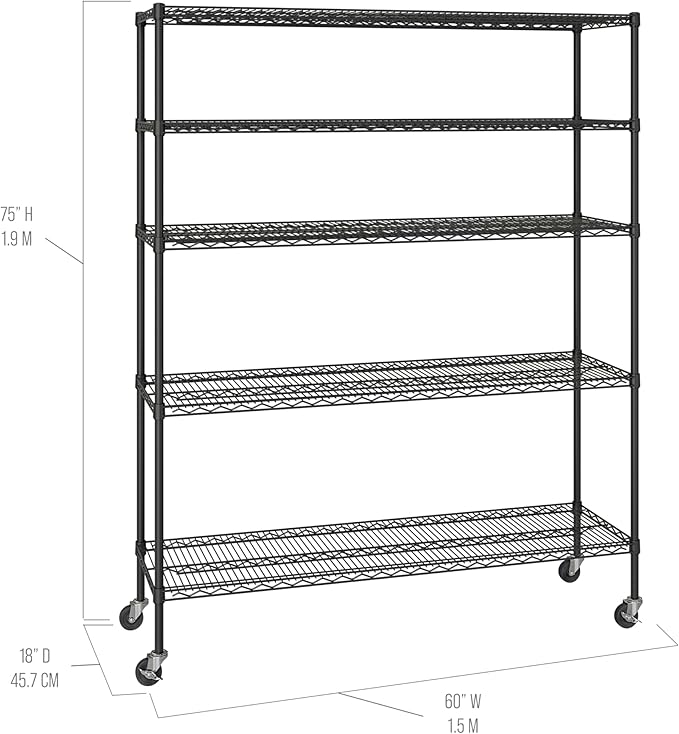 Seville Classics UltraDurable Heavy Duty NSF Solid Steel Wire Rack Storage Unit - Image 3