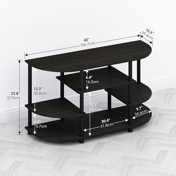 Furinno TOMI TV Stand, Corner Entertainment Center, TV Console - Image 2
