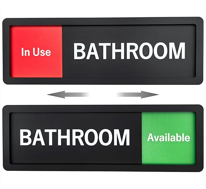 Bathroom Sign – In Use/Available Slide Switch Sign, Premium Durable Acrylic by Unknown
