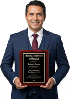 Personalized Award Plaque for Employee Apprecication and Recognition - Making a Difference Award - Choose Your Style and Size (10.5x13 Rose Piano Wood)