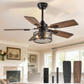 depuley 42-inch ceiling fans with lights: caged ceiling, main product view