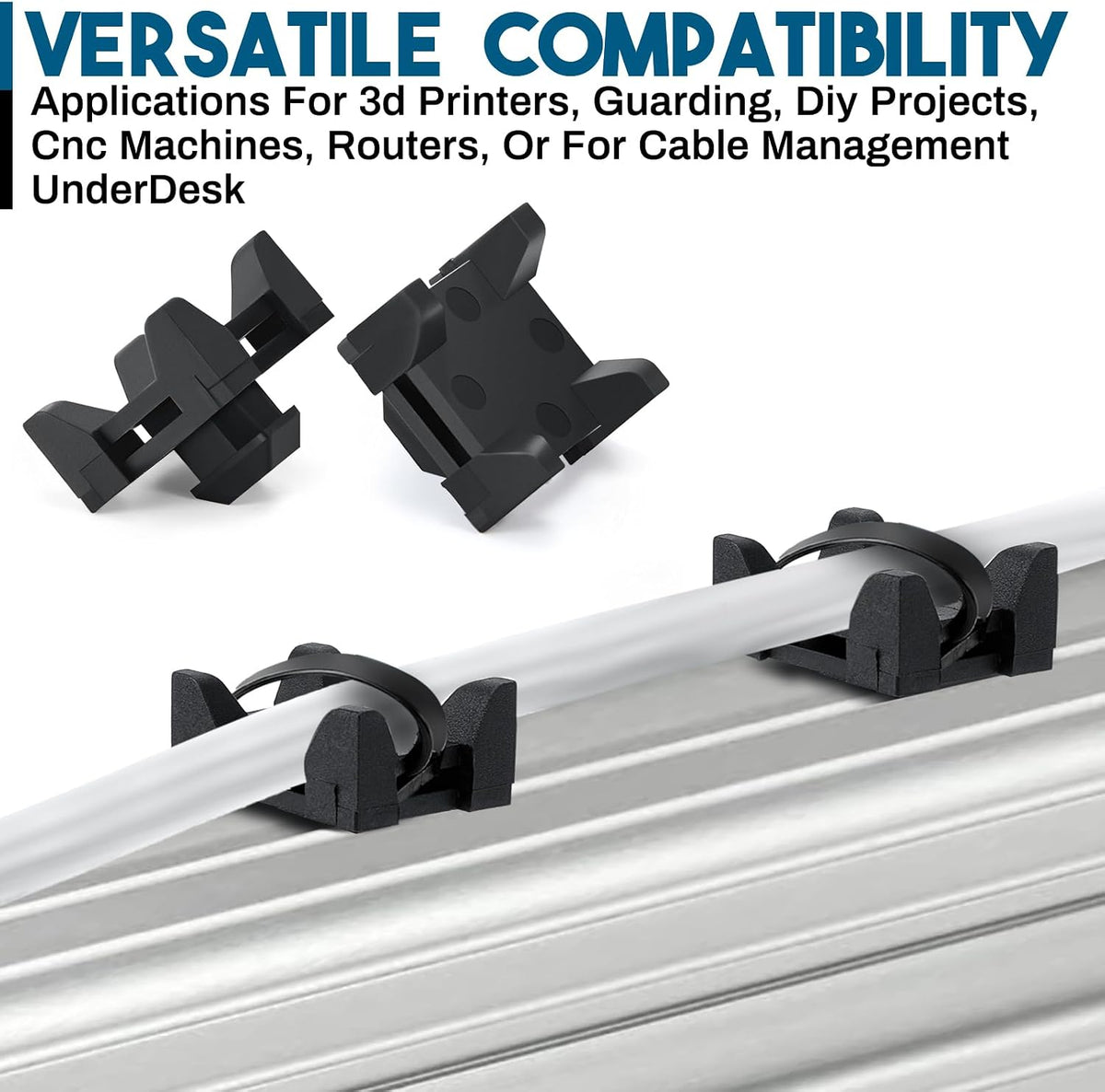 50 Set Zip Tie Block Mounts Compatible with 12316 80/20 10/15/40