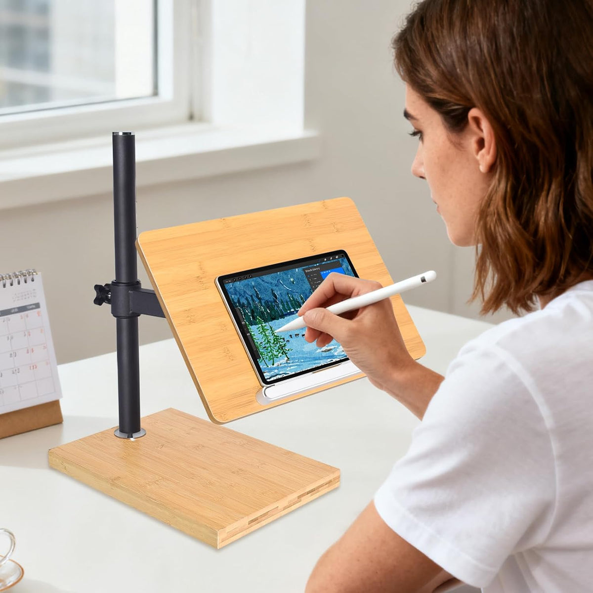 wishacc Adjustable Book Stand for Reading, Ergonomic Desktop Book Reading Sta...