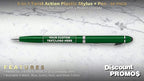 DISCOUNT PROMOS Custom Twist Action Plastic Stylus Pens, Personalized Bulk Pack - Image 2