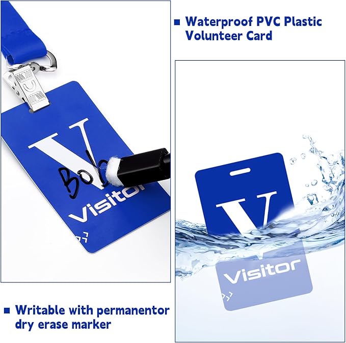 PerKoop 25 Pack Visitor Badge Lanyards Volunteer Badge Holder - Image 4