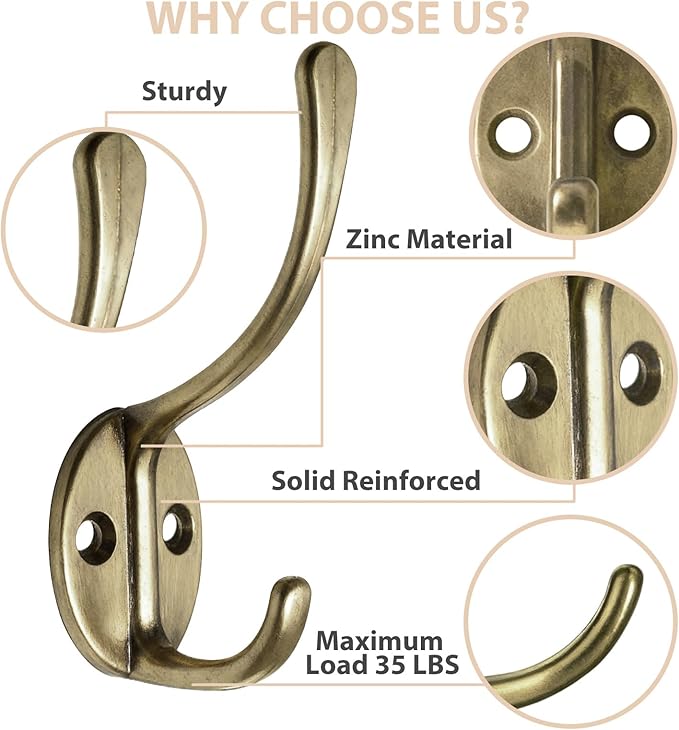 Homanu 14 Pack Coat Hooks Wall Mounted - Image 4