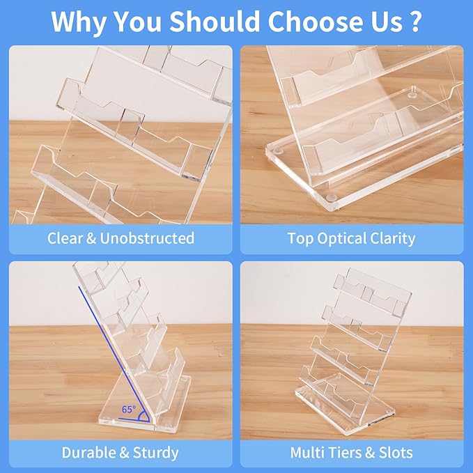 NIUBEE Acrylic Business Card Holder 8 Slots - Image 2