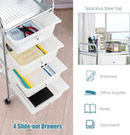 Giantex Rolling Cart with Drawers, Craft Organizer with Wheels, 4 Drawer - Image 6