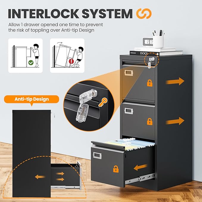AFAIF 3 Drawer File Cabinet - Image 4