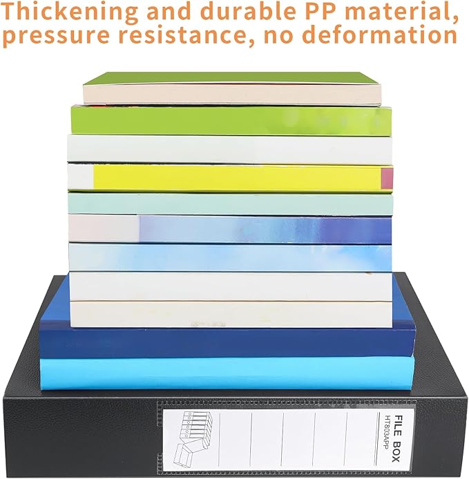 HUA JIE 2 Pack A4 Storage File Boxes Archives Case, 65mm Spine, Box File - Image 7