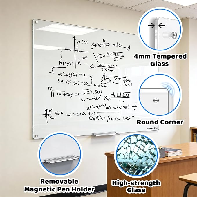 AFAMT Magnetic Dry Erase Board, 4mm Tempered Glass, Strong Magnetic Surface - Image 6