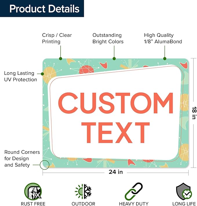 Custom Sign, Custom Street Sign, 11 Font Colors, 13 Font Styles, 4 Hole Options - Image 6