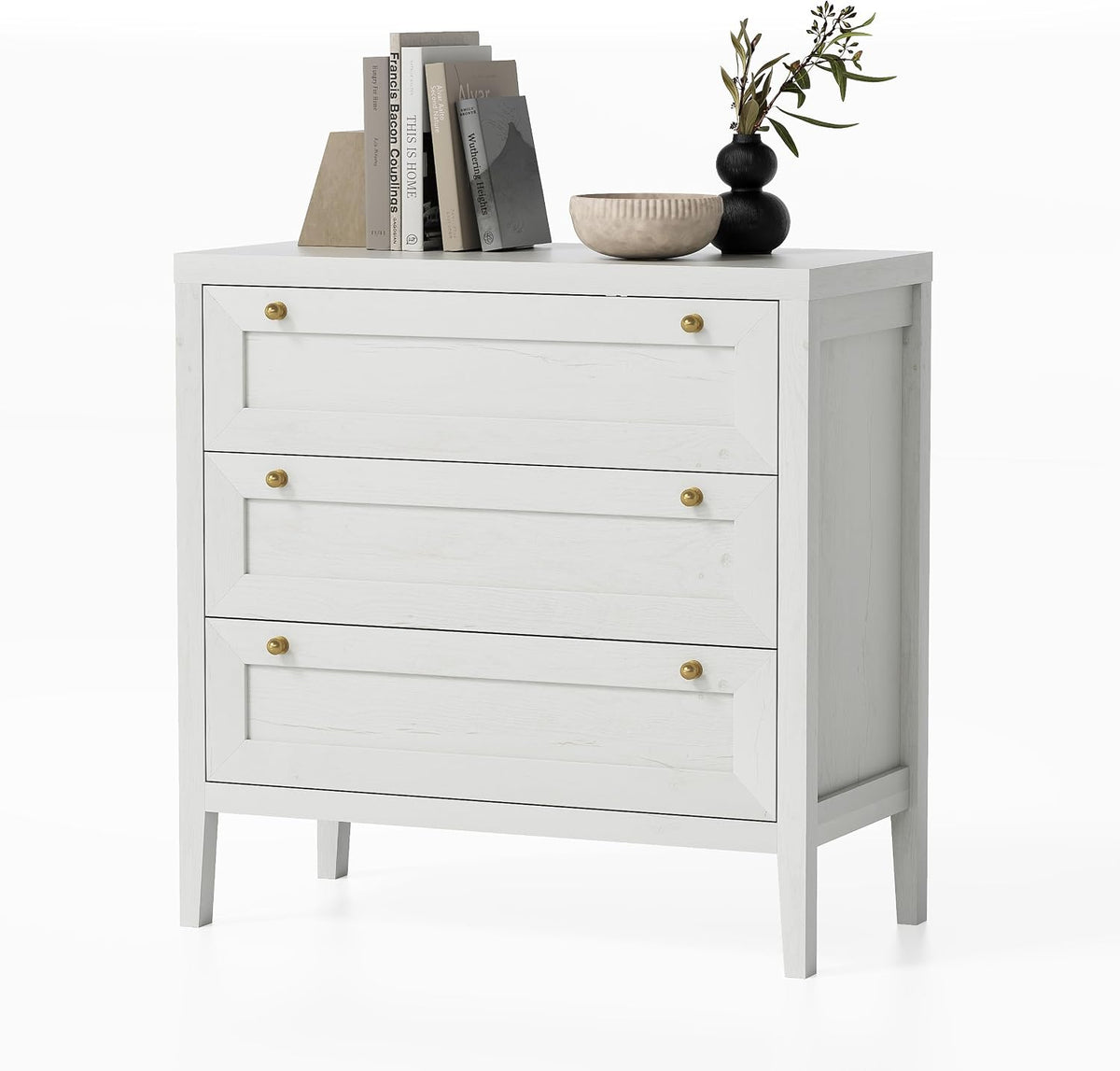 Dresser for Bedroom with 3 Drawers, Farmhouse Closet Storage Organizer with G...