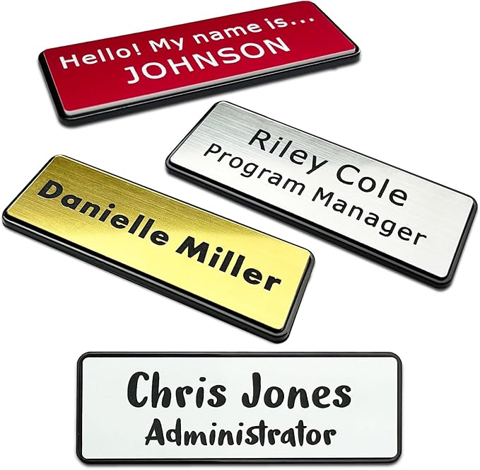 Custom Engraved Name Tag ID Badges Personalized Identification by NEMOCI
