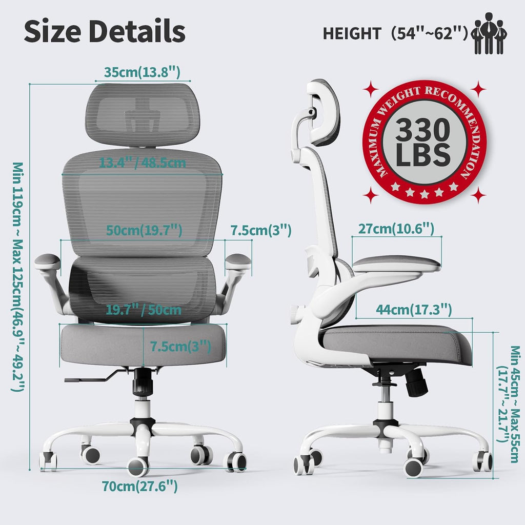 tralt office chair ergonomic desk chair with lumbar shown in use