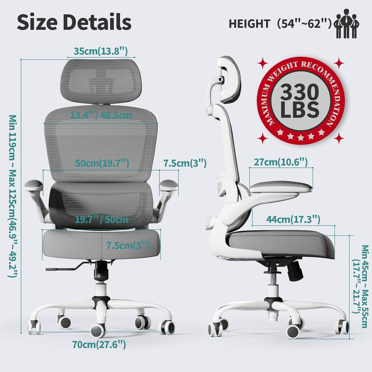 tralt office chair ergonomic desk chair with lumbar shown in use