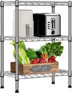 M MZG 750 lbs 3 Tier Shelf Metal Storage Shelves Wire Rack Closet Organizers