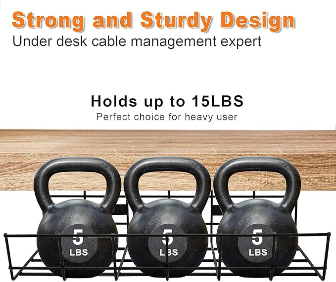 Under Desk Cable Management- 6 Pack Cord Organizer. Metal Wire Cable Management - Image 4