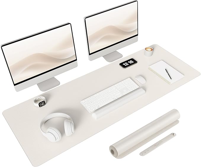 YSAGi Non-Slip Leather Desk Pad Long Size, Waterproof Laptop Computer Desk by YSAGi
