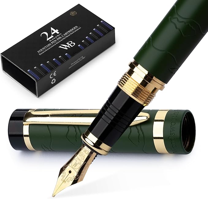 Wordsworth & Black Primori Fountain Pen Set; Medium Nib, Gift Case, 24 Ink by WordsworthBlack