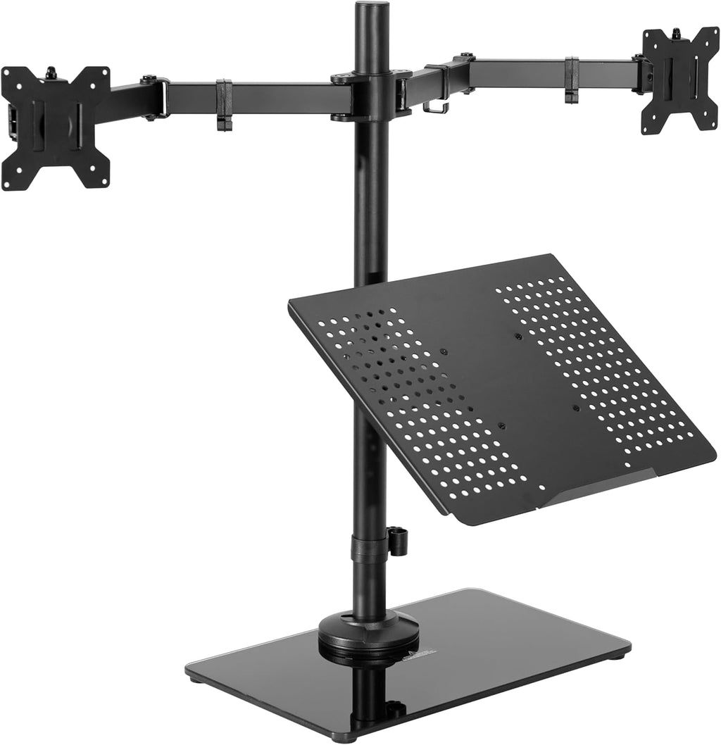 vivo freestanding dual computer monitor and laptop combo, main product view