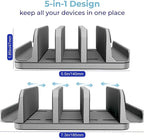 TEFONIA Vertical Laptop Stand Holder 5 Slots, Aluminum Space-Saving Laptop - Image 3