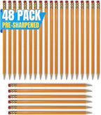 1InTheOffice Lead Pencils, Sharpened Pencils #2 HB, Wood-Cased, 48 Pack by 1InTheOffice