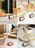 6 Pack Mini Wood Price Tag Label Holder Tabletop Stand or Recline Small Sign - Image 7