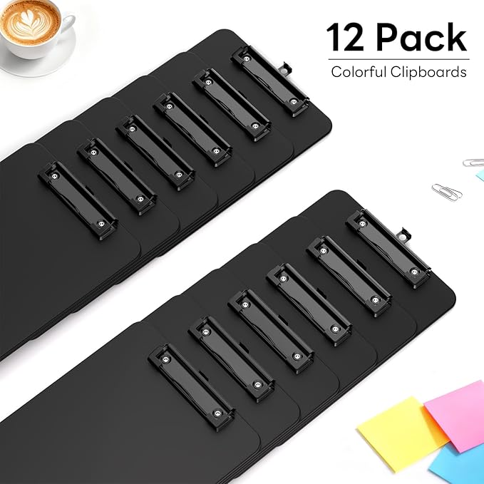 Zoenley A4 Plastic Clipboard Set of 12, 8.5 x 11 Clip Board - Image 3
