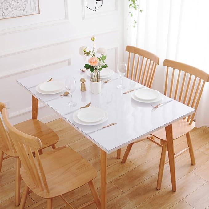 Eisdroma 40 x 96 Inch Clear Table Cover Protector, 1.5mm Plastic Table Cover - Image 6