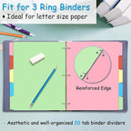 Binder Dividers for 3 Ring Binder, 1/5 Cut Tabs, Letter Size, Blank Write On - Image 4