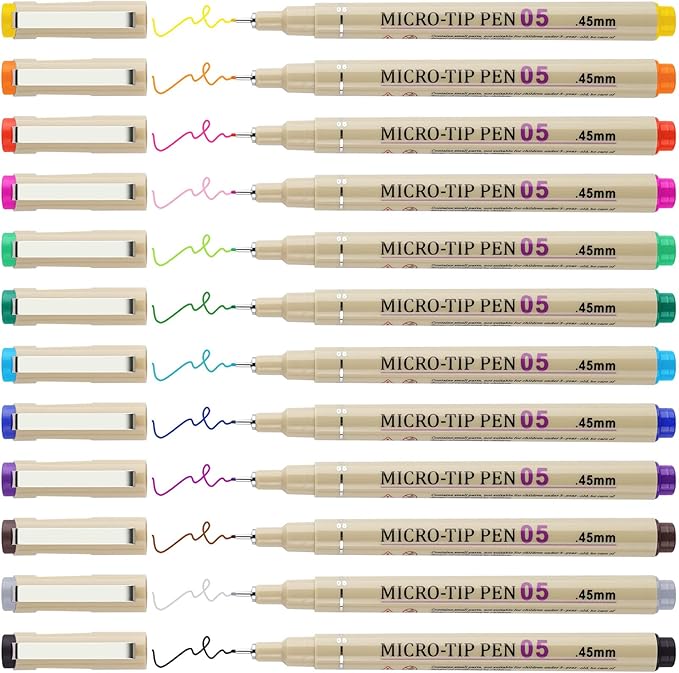Attom Tech Art 05 Micro, Fineliner Pen Set Ink, Fine Point Pen, Artist by Attom+Tech+Art