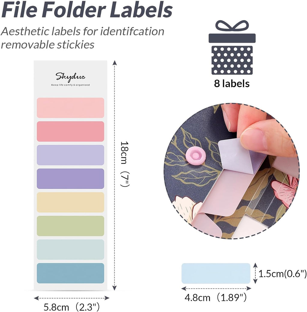 SKYDUE Accordion File Organizer, Floral Expanding File Folders with 5 Pockets, Cute Document Organizer for Paper Bills Receipt Storage, School Office & Hospital Supplies Letter/A4 Size Navy Blue