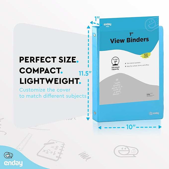 1 Inch 3 Ring Binder 1” Binder Clear View Cover - Image 5