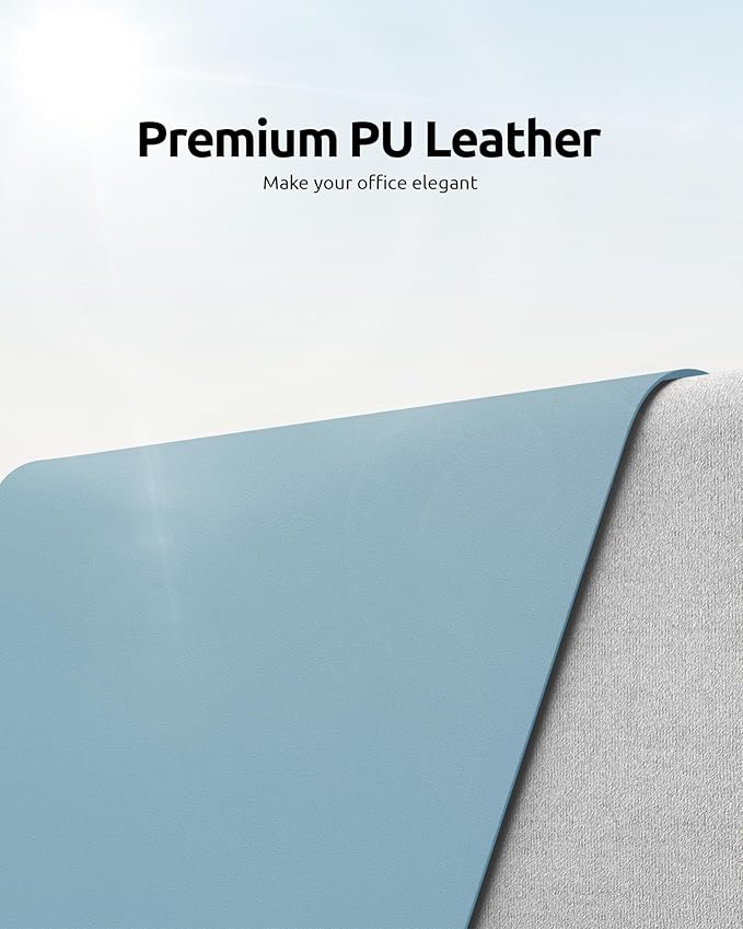 YSAGi Leather Desk Protector, Office Mat, Large Mouse Mat, Non-Slip PU Leather - Image 2